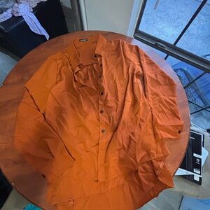 SHEIN Women's Orange Button Down Shirt